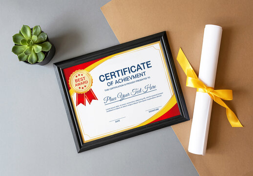 Professional Graduation Certificate Mockup