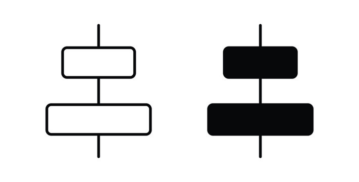 Align center icon illustrations on white, Best for Design Projects