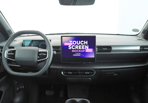 Realistic Car Touch Screen Mockup