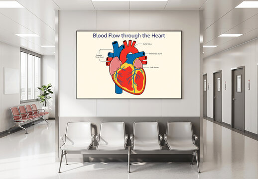 Realistic Hospital Wall Poster Mockup