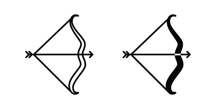Bow arrow icon illustrations on white, Best for Design Projects