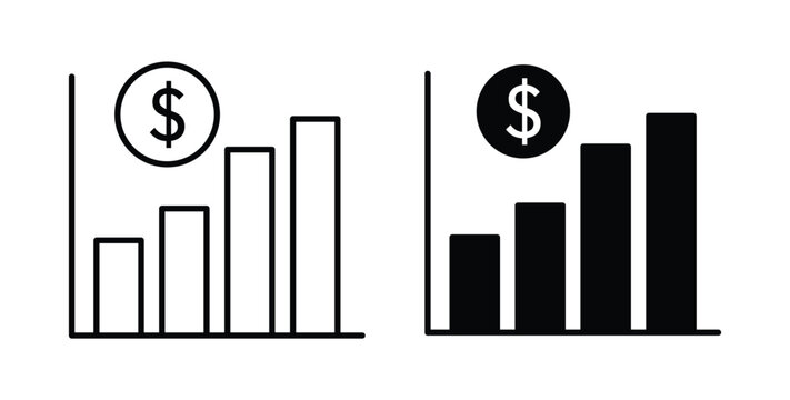 Chat arrow grow icon illustrations on white, Best for Design Projects