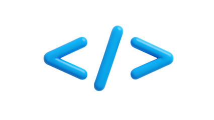Obraz premium Coding brackets and slash symbol web development programming digital technology abstract concept.