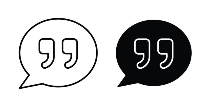 Comment quote icon illustrations on white, Best for Design Projects