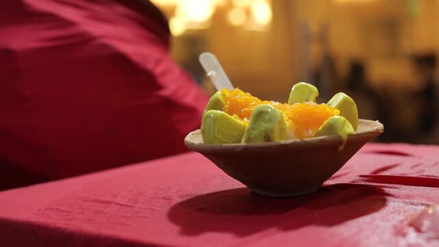 Kulfi with falooda an indian dessert served in summers