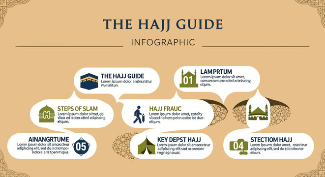 The Hajj Guide An Informative Infographic Detailing the Pilgrimage Journey and Key Aspects