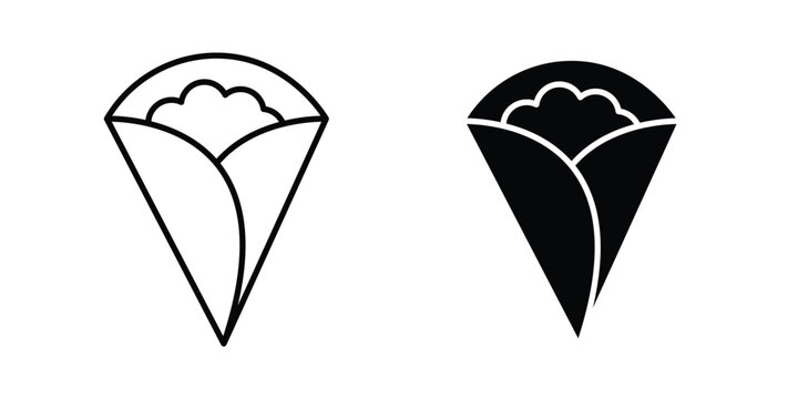 Crepe icon illustrations on white, Best for Design Projects