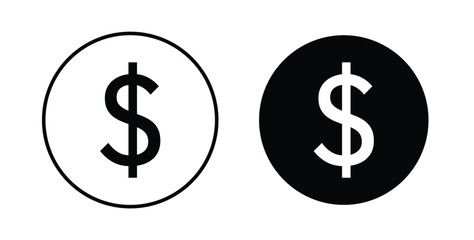 Fototapeta premium Dollar icon illustrations on white, Best for Design Projects