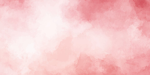 Fototapeta premium Soft pink watercolor background with white cloudy texture vector illustration