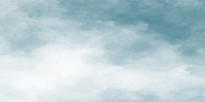 Soft blue cloudy sky background with white clouds vector illustration