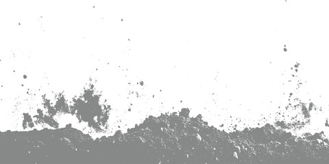 Obraz premium Abstract grey texture with soil or dirt particles at the bottom on white