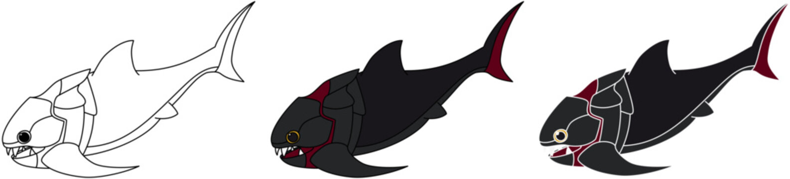 ポップなダンクルオステウス・テレッリのイラストセット