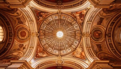 Fototapeta premium Ornate Dome Interior - A Symphony of Art and Architecture.