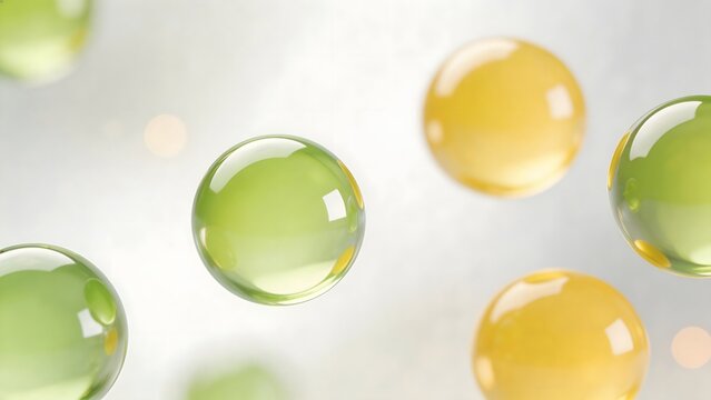 Floating translucent spheres