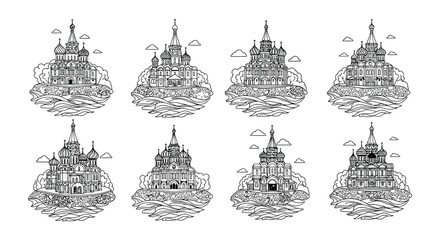 A collection of detailed black and white line art panels with floral and architectural motifs © nurjahan