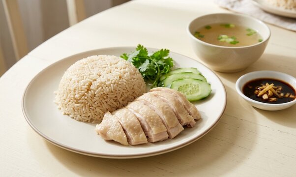 steamed rice topped with chicken