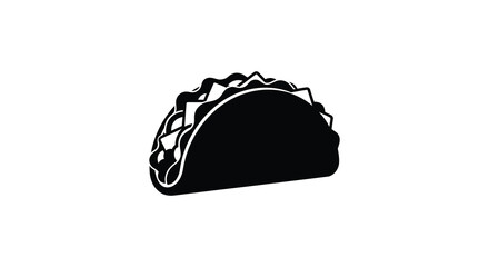 A striking black silhouette of a delicious taco a popular mexican food silhouette © nhpvect02