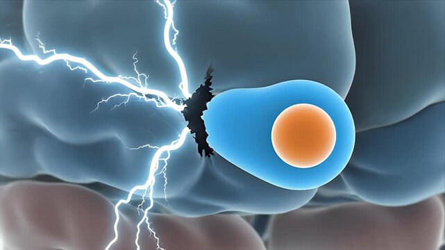 CGI neural network electrical impulse transmission with glowing synapse activation and brain cortex background in dark medical environment suitable for healthcare education and scientific