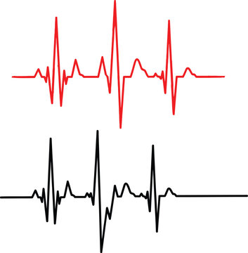 Comparison of electrocardiogram signals with noise and clarity Vector