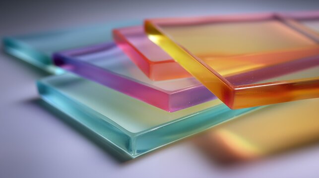 Сolourful plastic glass in a stack