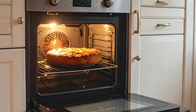A kitchen oven with a dish inside