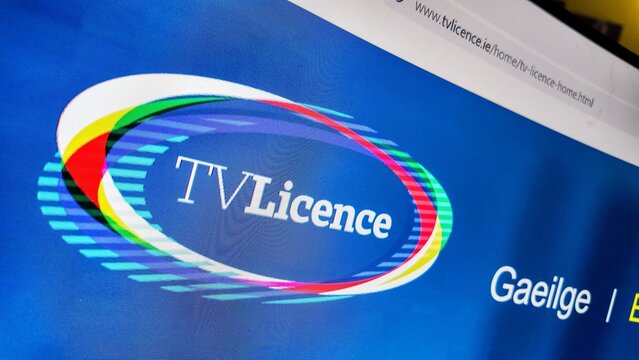 a computer screen displaying website for irish tv licence