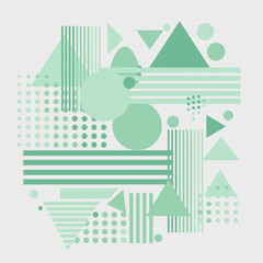 Obraz premium Abstract Geometric Shapes Pattern, Mint Green, Minimalist Background, Modern Design