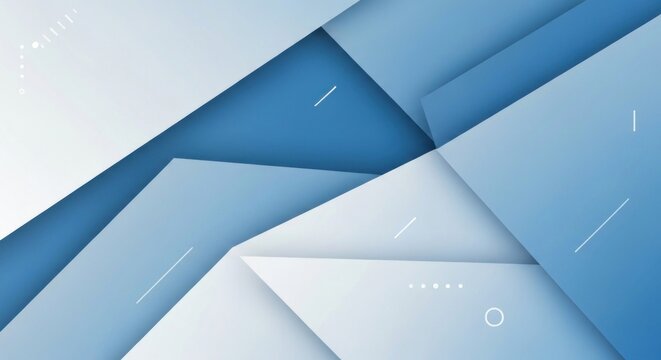 Abstract geometric background with layered blue and white shapes