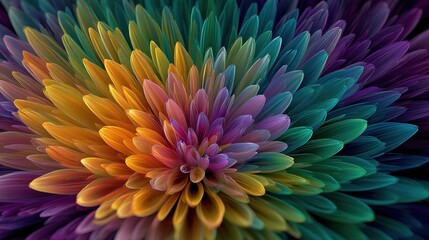 Obraz premium Abstract Detailed Colorful Flower Petal Blooming Botanical Illustration Design
