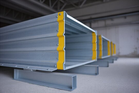 Industrial busway cover section mounted in a clean utility room