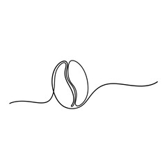 Obraz premium Minimalist Coffee Bean Line Art - Single Continuous Line Drawing