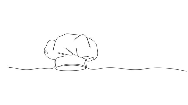 Animation Continuous Line Drawing Chef Hat symbol Vector Art,1