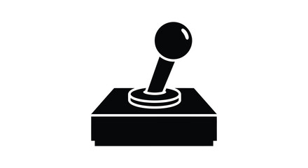 A black silhouette of a classic arcade joystick commonly used in gaming silhouette © nhpvect02