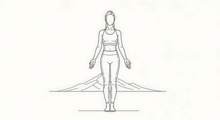 Fototapeta premium Yoga Poses and Mountain Landscape - AIzaSyCOYw4jMQGqs7VL