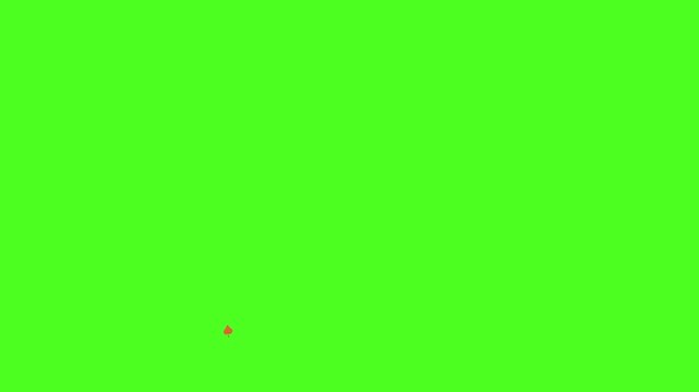 animated video of leaves flying blown by strong wind in irregular directions on green screen