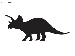 Triceratops dinosaur vector silhouette on a white background © Badman