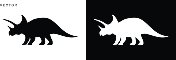 Triceratops dinosaur vector silhouette on a white background © Badman