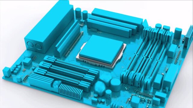 医療AIハードウェア起動のために白いマザーボードへ組み込まれるCPU