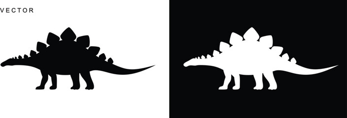 Stegosaurus dinosaur vector silhouette on a white background © Badman