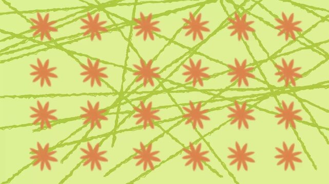 abstract video background with rotating flowers and lines