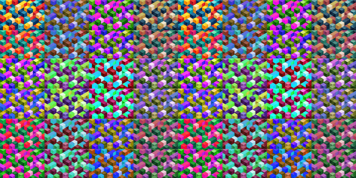 Vibrant Abstract Geometric Pattern Mosaic with Colorful Symmetry