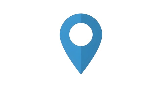 Vector illustration of a bright blue location marker, a simple yet effective icon for pinpointing addresses on digital maps, GPS navigation, and various online location services