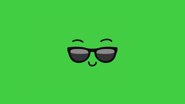 Cool emoji face wearing glasses animation representing intelligence, confidence, and stylish personality for digital communication.
