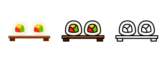 Sushi roll rice fish japanese cuisine seafood dish © aagraphics