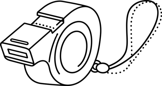 Measuring tape line art vector illustration, retractable tool with flexible ruler, minimal black outline design isolated on white background for measurement use
