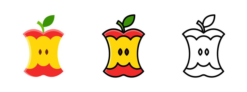 Apple core fruit healthy vegan organic food leftover