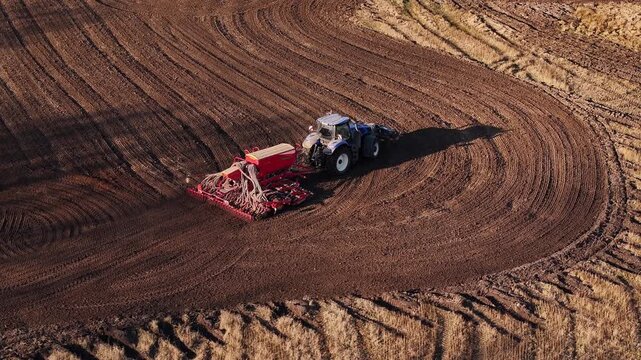 Field after harrowing in april.