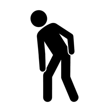 Person Bending over Line Icon Nobody