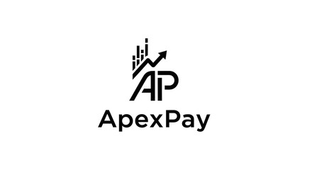 Obraz premium ApexPay financial logo with growth arrow and bar chart
