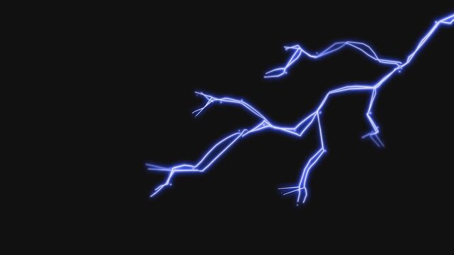 forked lightning animation video on green screen